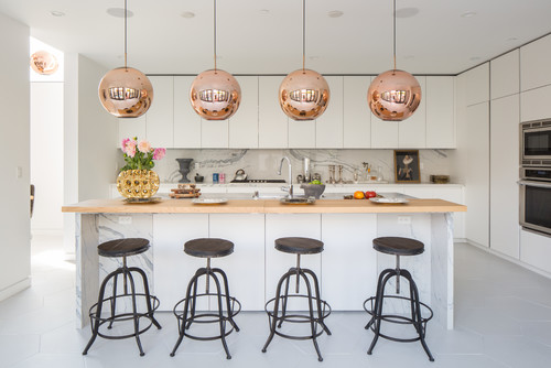 Flat-Pack Cabinet modern kitchen with sleek white design, showcasing digital shopping trends and customer-friendly style