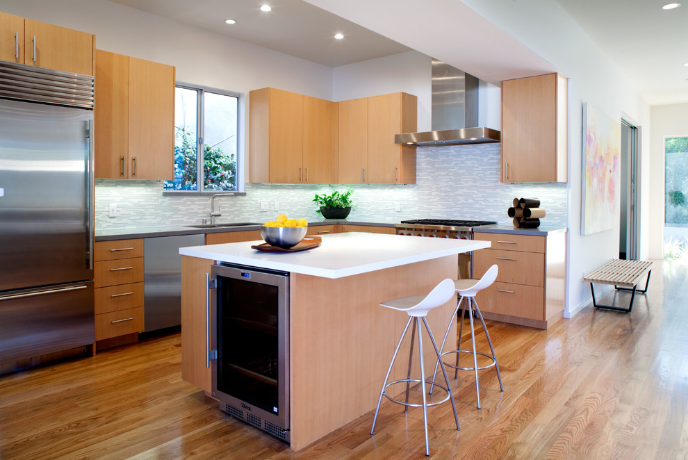 Kitchen - contemporary kitchen idea in Los Angeles with stainless steel appliances