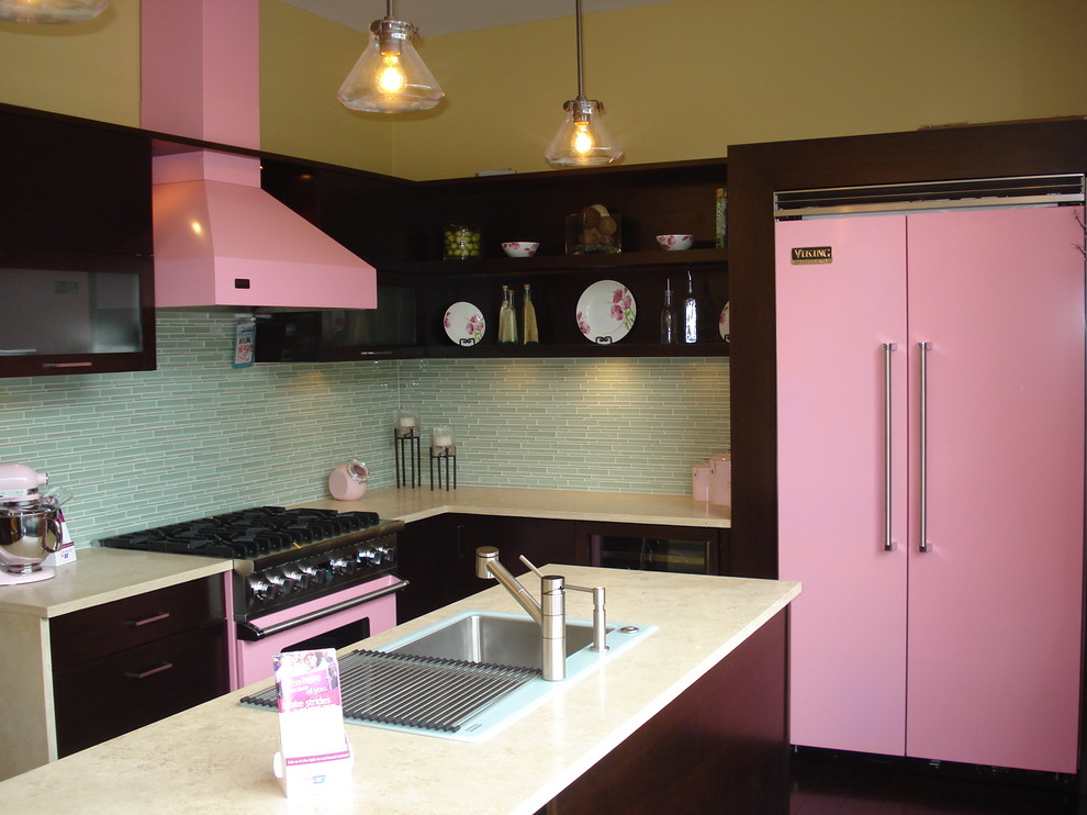 Viking Pink Kitchen - Contemporary - Kitchen - Cleveland - by Snow Bros ...