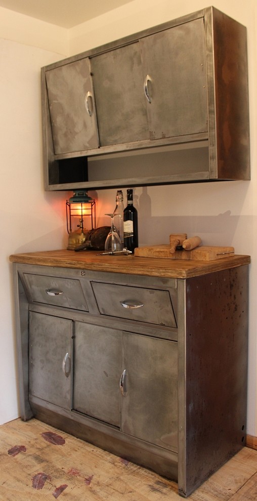 Vintage 1950's stripped metal kitchen cabinets - Industrial - Kitchen -  Cornwall - by Julia's Driftwood UK | Houzz
