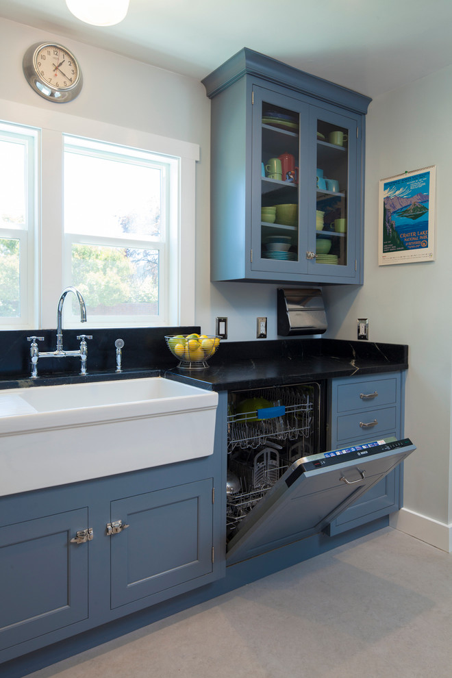 Vintage Blue Galley Kitchen Traditional Kitchen San Francisco