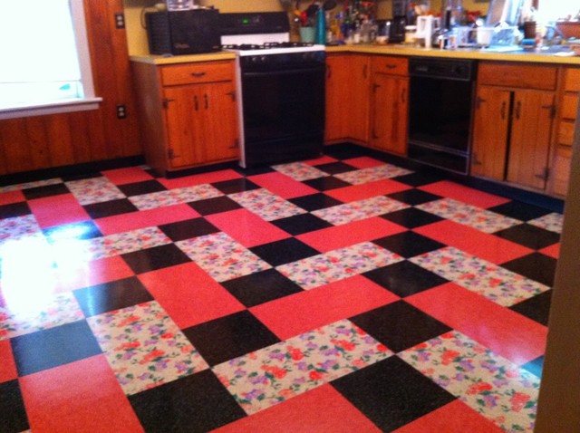 Vintage Kitchen Installed Flooring Vinyl Printed Tile Eclectic New York By Tiles Houzz Vintage Kitchen Installed Flooring, Vintage Vinyl Flooring Tiles