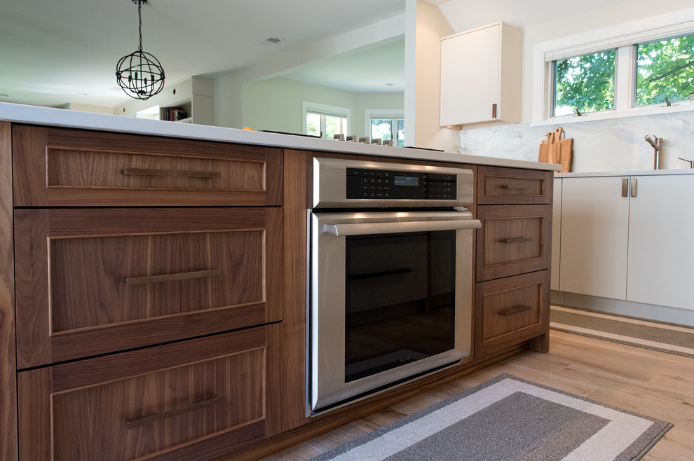 Walnut and White - Contemporary - Kitchen - Philadelphia - by Jarrett