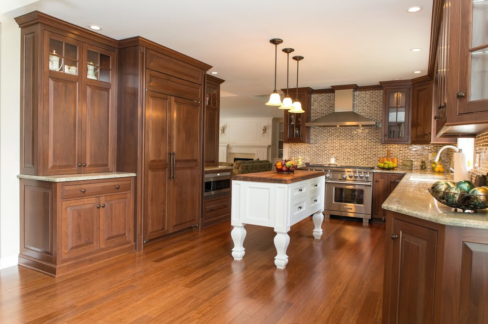 Walnut Wood-Mode Cabinetry Kitchen - Traditional - Kitchen - Houston ...