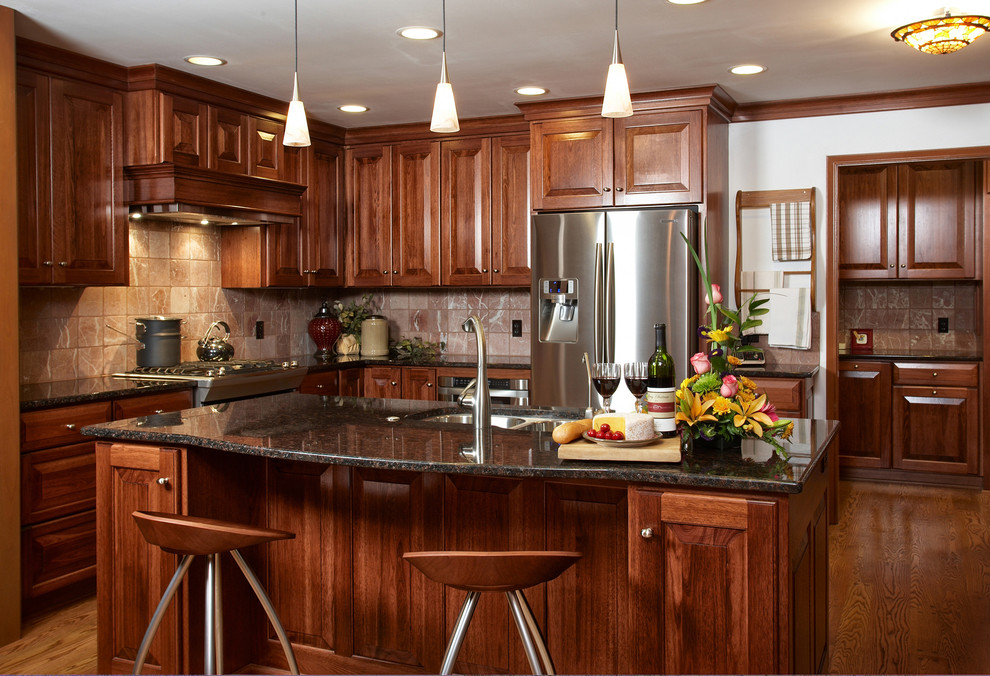 Warm Tones Cabinets: Custom Wood Products - Traditional - Kitchen