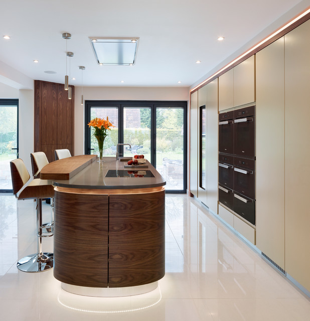 Warwick, Walnut and Painted Modern style Kitchen Contemporary