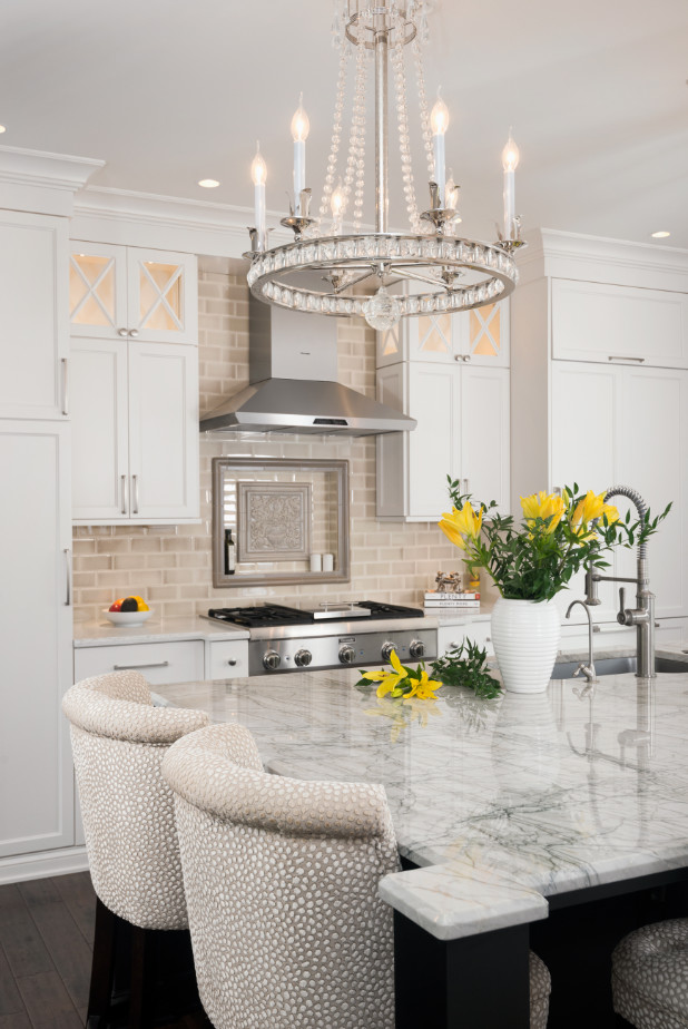 Inspiration for a classic kitchen in Other with quartz worktops and an island.