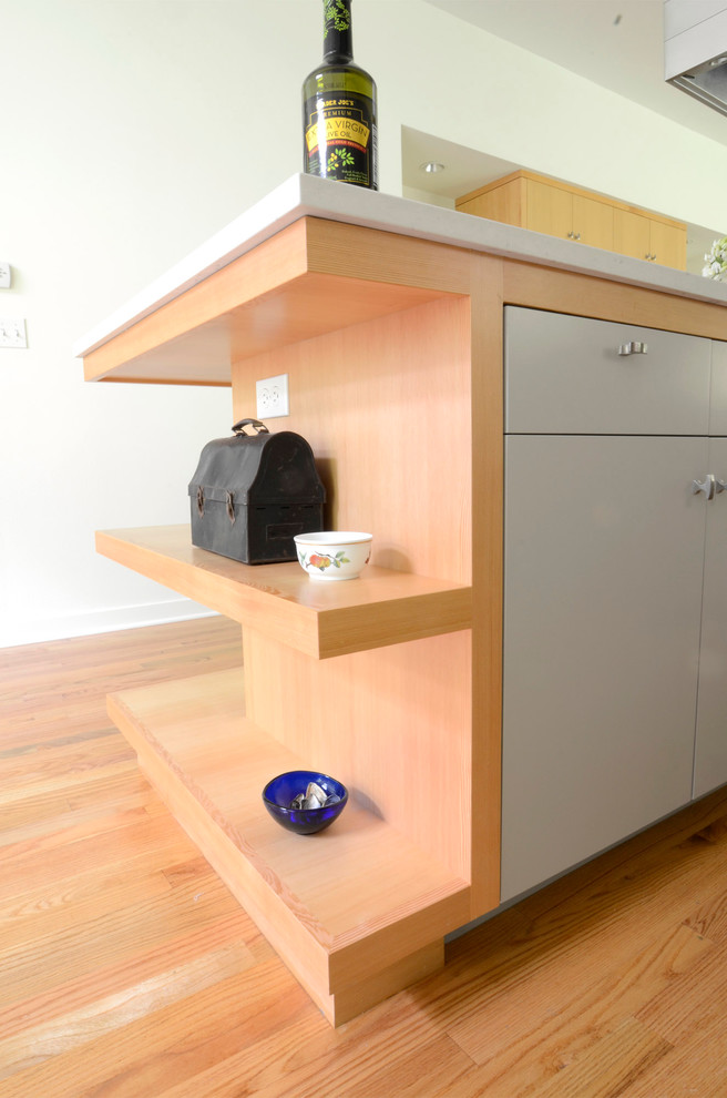 Einzeilige Moderne Wohnküche in Portland