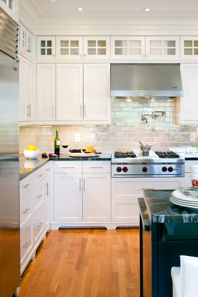 Transitional kitchen photo in Boston