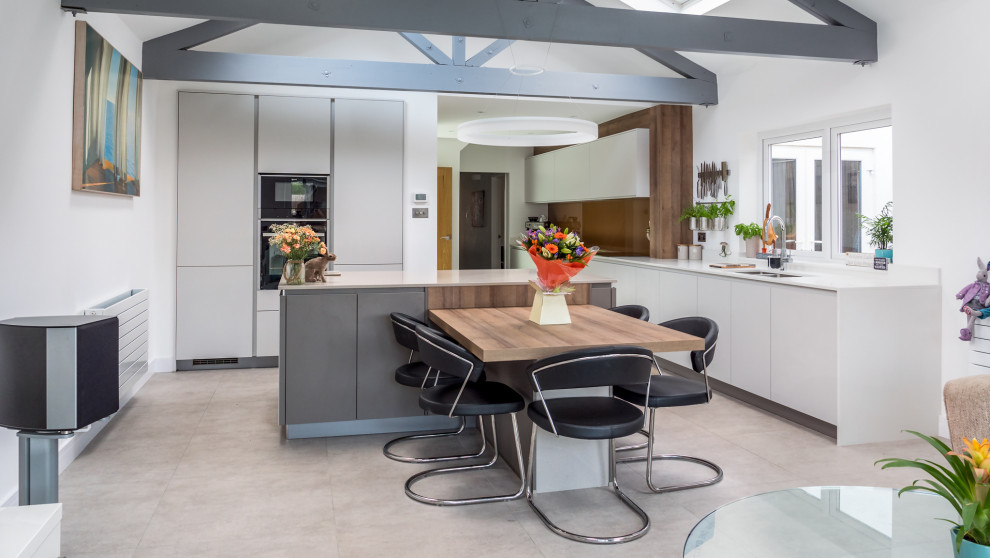 Design ideas for a large contemporary kitchen in Berkshire.