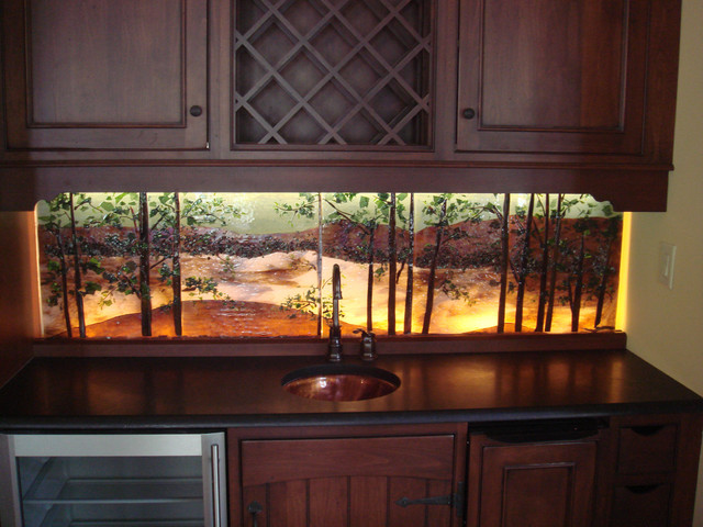 backlit backsplash kitchen