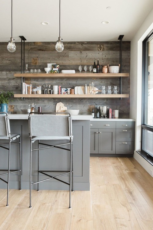 wood tile as backsplash