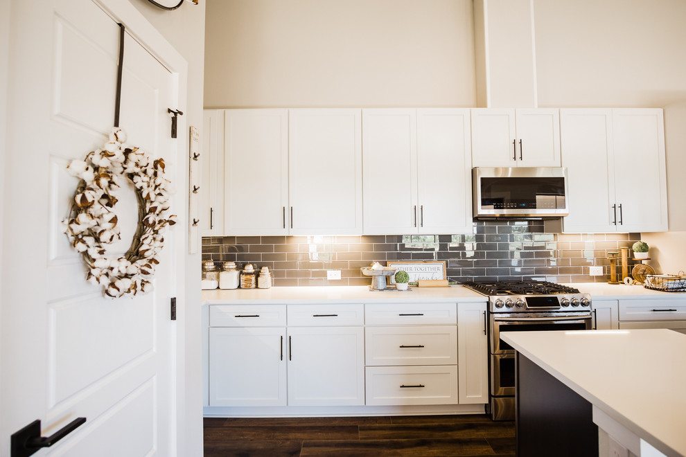 what shaker kitchen with black hardware Country Kitchen