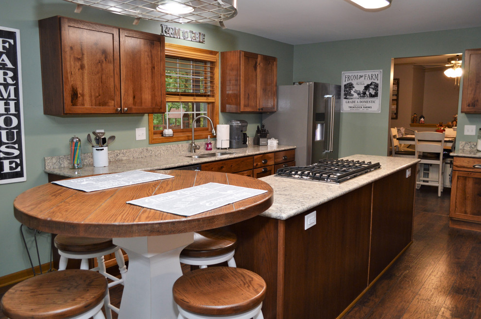 Wheatfield, IN. Haas Signature Collection. Rustic Hickory Long Kitchen - Rustic - Kitchen ...