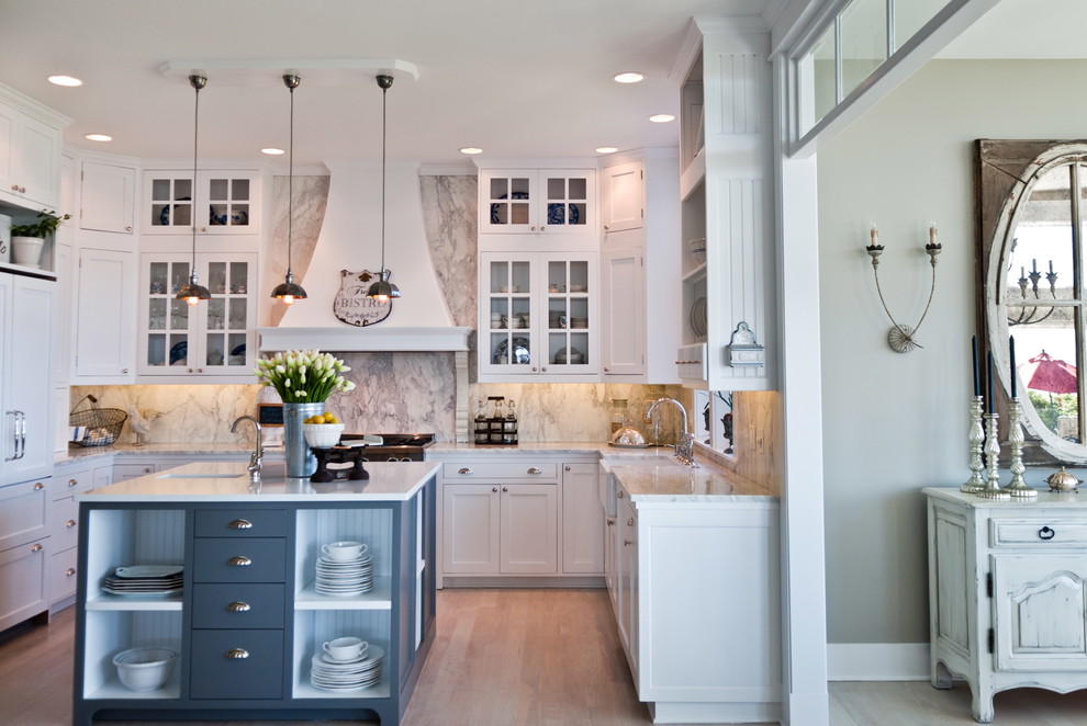 This is an example of a beach style kitchen in Seattle.