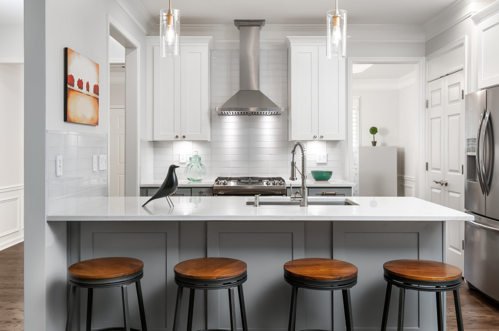 White and Grey Kitchen Transitional Kitchen Atlanta by Orange
