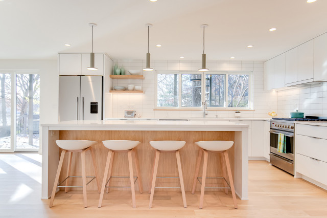 White and white oak - modern kitchen + more in New Brighton ...