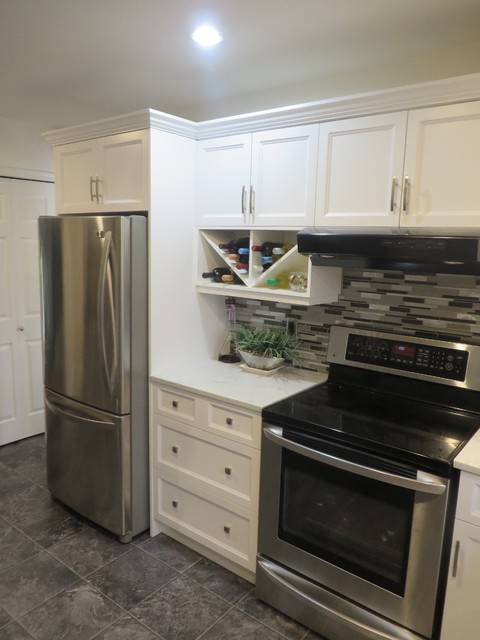 White Beveled Shaker Kitchen Long, Kitchen Cabinet Refacing Nanaimo
