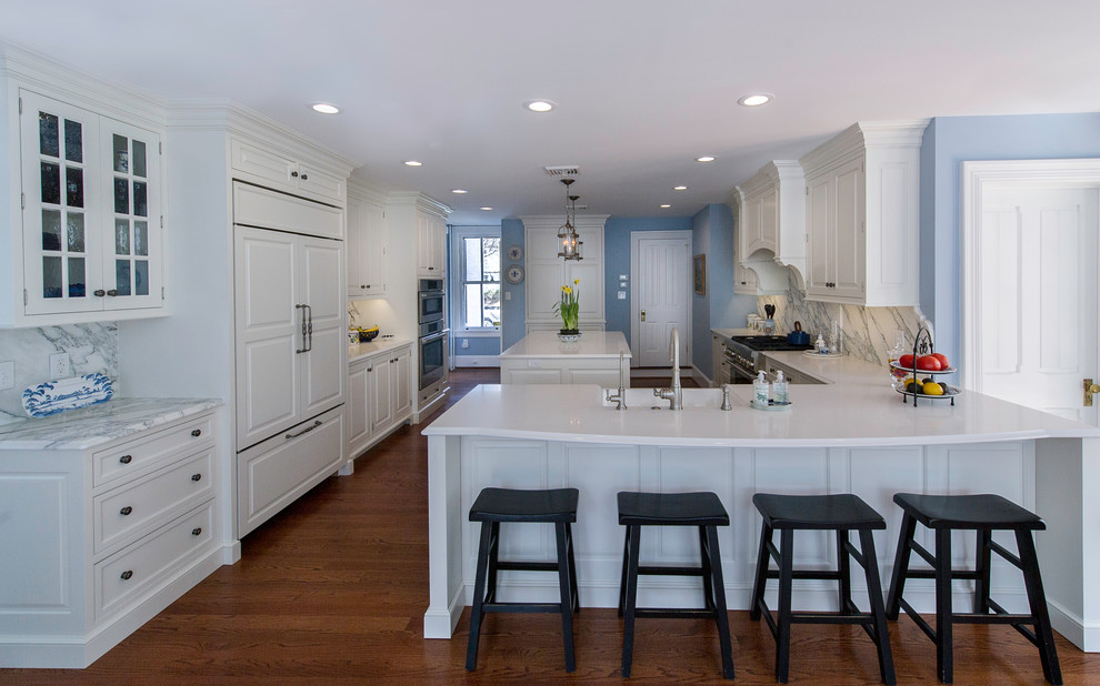 White, Bright, and High End Kitchen Remodel with addition ...