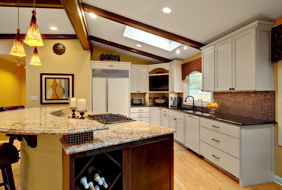 White dark island Contemporary Kitchen Minneapolis by