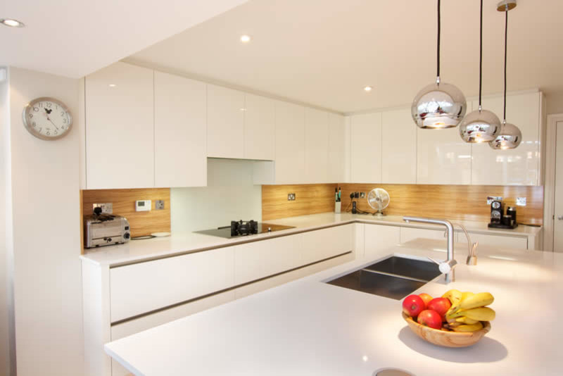 White gloss kitchen design Modern Kitchen London by LWK London Kitchens Houzz