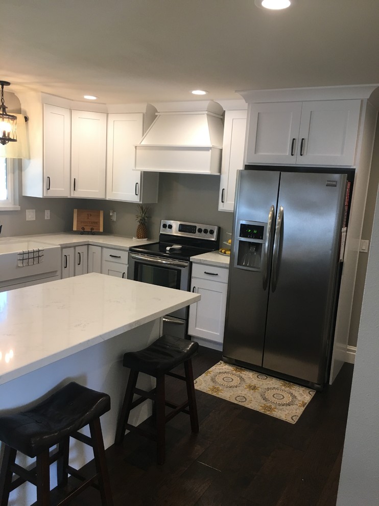 White Kitchen and Fireplace Transitional Kitchen Salt Lake City by PSI Tops Plastic