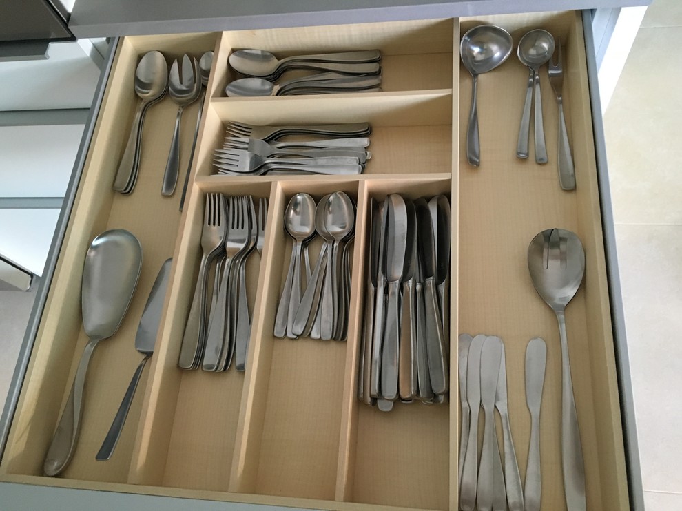 White Kitchen and Laundry drawer organization insert Contemporary