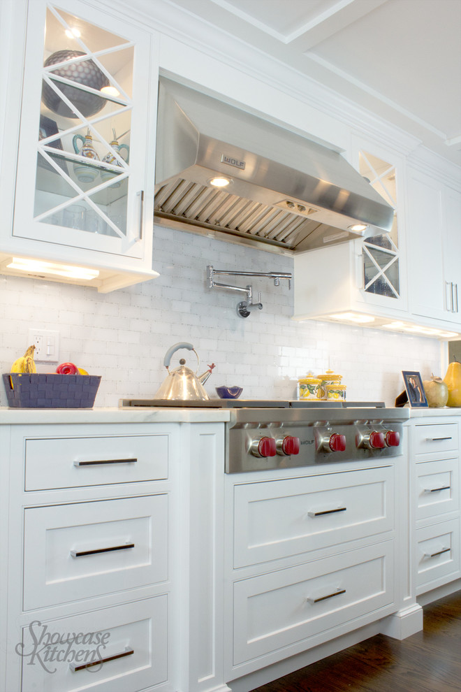 White Kitchen Blue Accents Transitional Kitchen New York by