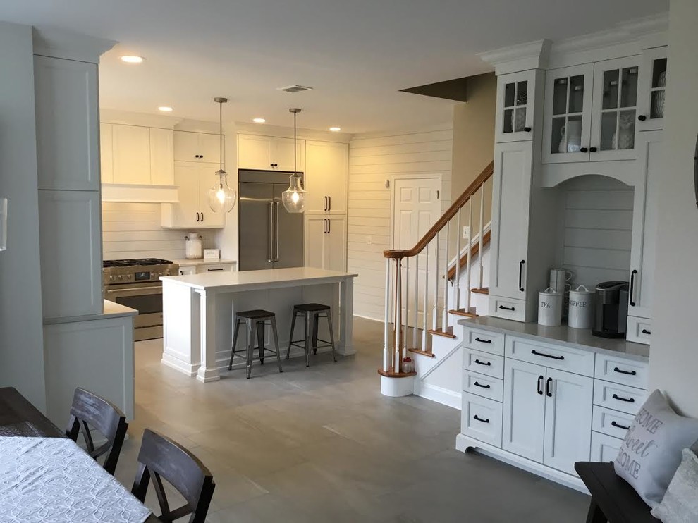 White Kitchen in Marlboro Farmhouse Kitchen New York by