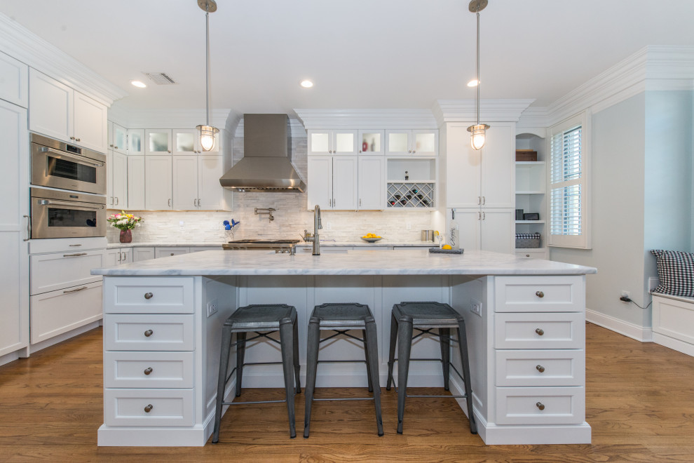 White kitchen in Morristown Transitional Kitchen New York by