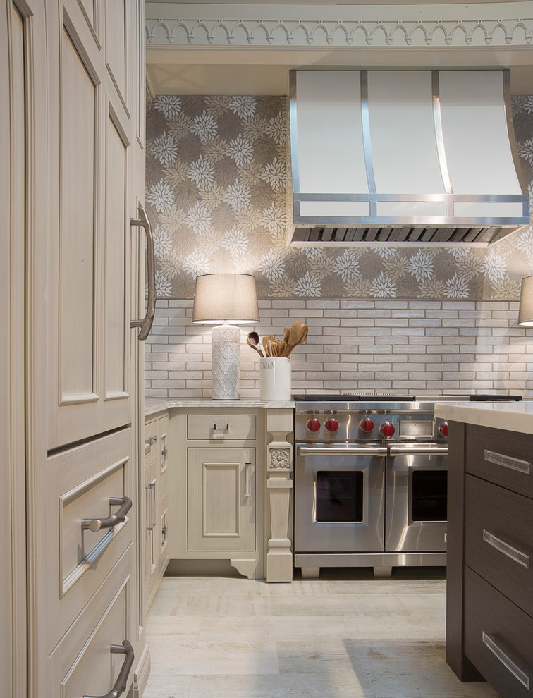 White Kitchen with Modern Aire Hood St. Louis, MO Showroom Display