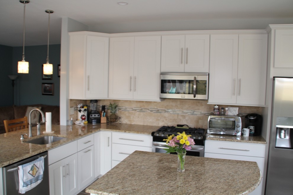 White LShape Open Kitchen Traditional Kitchen Philadelphia by