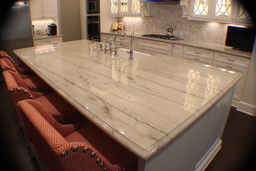 White Macaubas quartzite countertops