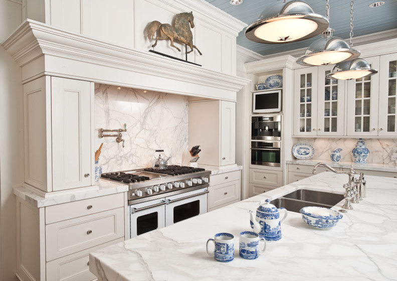 White Marble Kitchen - Traditional - Kitchen - Indianapolis - by