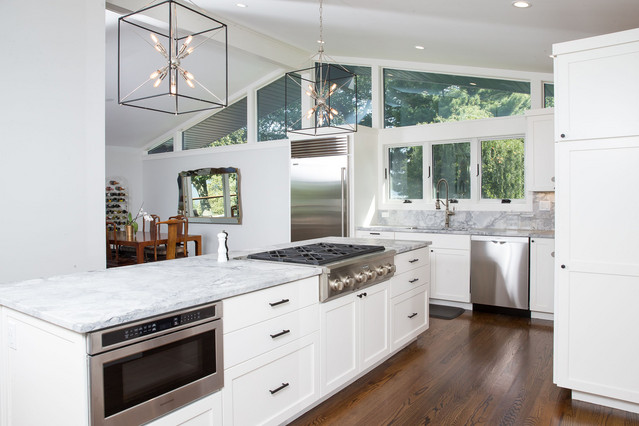 White Mid-Century Modern Kitchen - Midcentury - Kitchen - New York - by ...
