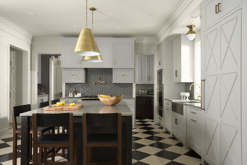 black and white backsplash kitchen
