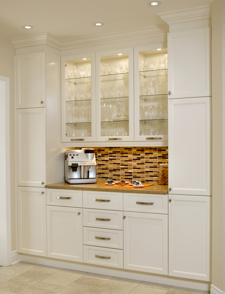 White or wood Transitional Kitchen Montreal by