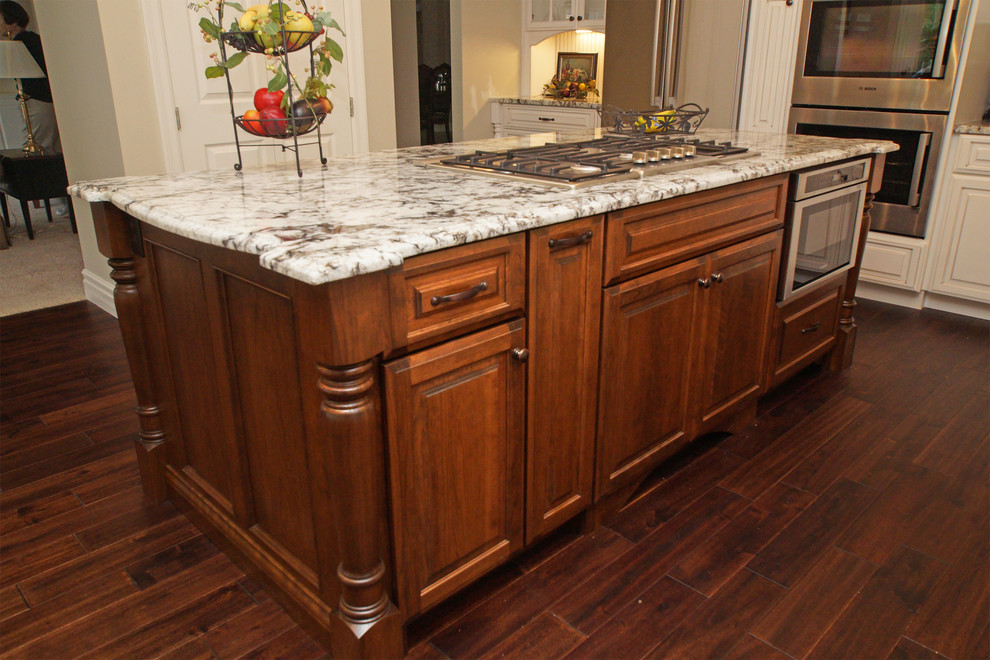 White Painted with Mocha Stained Island Traditional