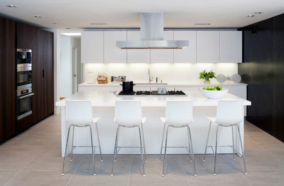 White Quartz Countertops Contemporary Kitchen DC Metro by