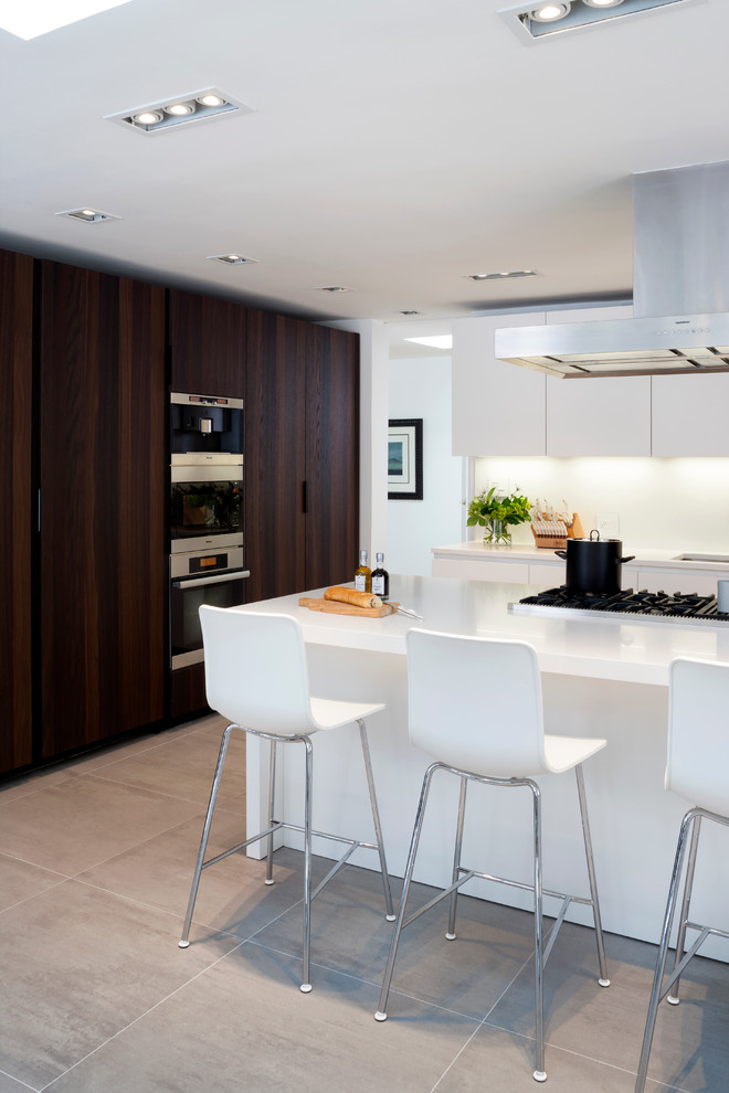 White Quartz Countertops Contemporary Kitchen DC Metro by