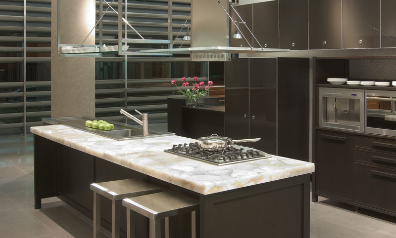 White Quartz Kitchen Island - Contemporary - Kitchen - New York - by ...