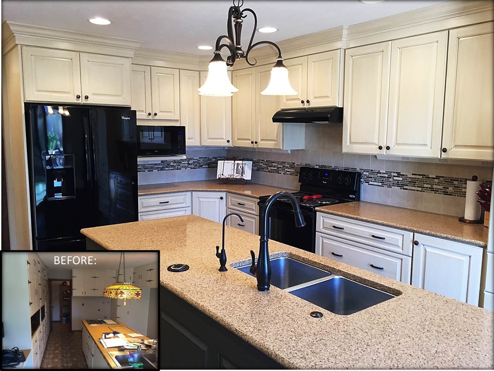 White Suede & Basil Kitchen Transitional Kitchen Omaha by