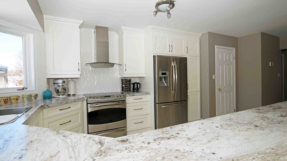 White Ushaped Kitchen Contemporary Kitchen Other by La Cuisine