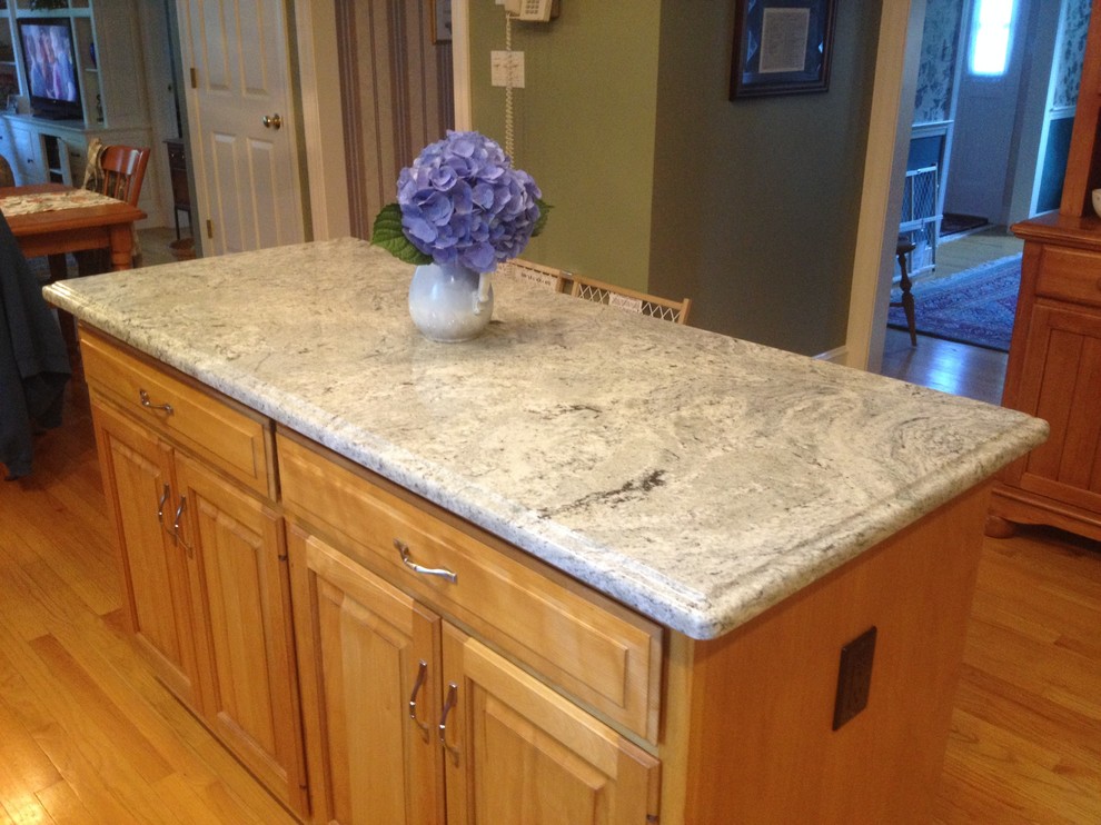 White Wave Granite Counters Traditional Kitchen Boston by