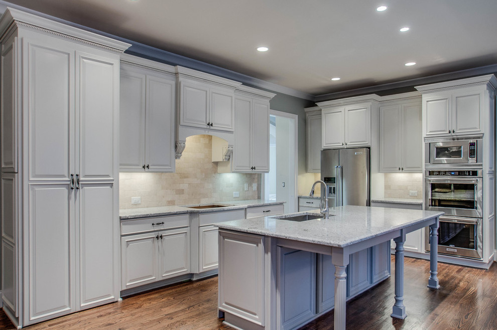 White with Greige Island Kitchen Nashville by Fresh Furniture Houzz