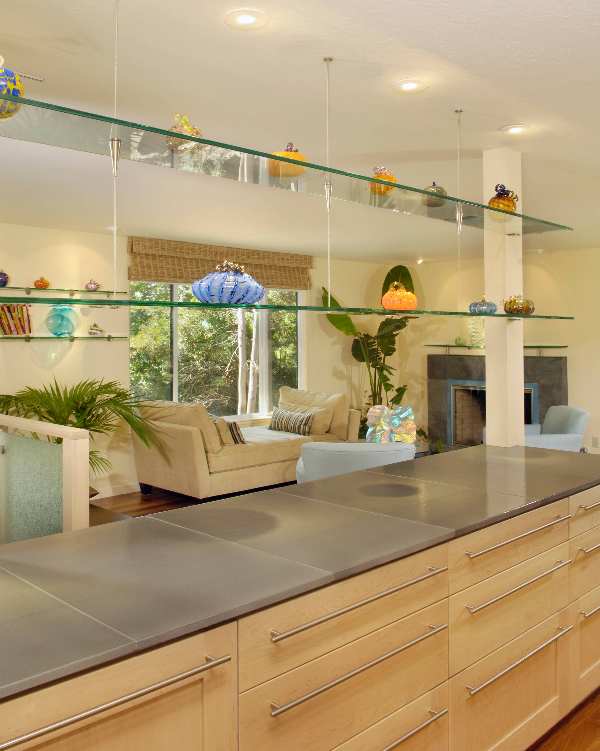 Glass Suspended Shelves Houzz