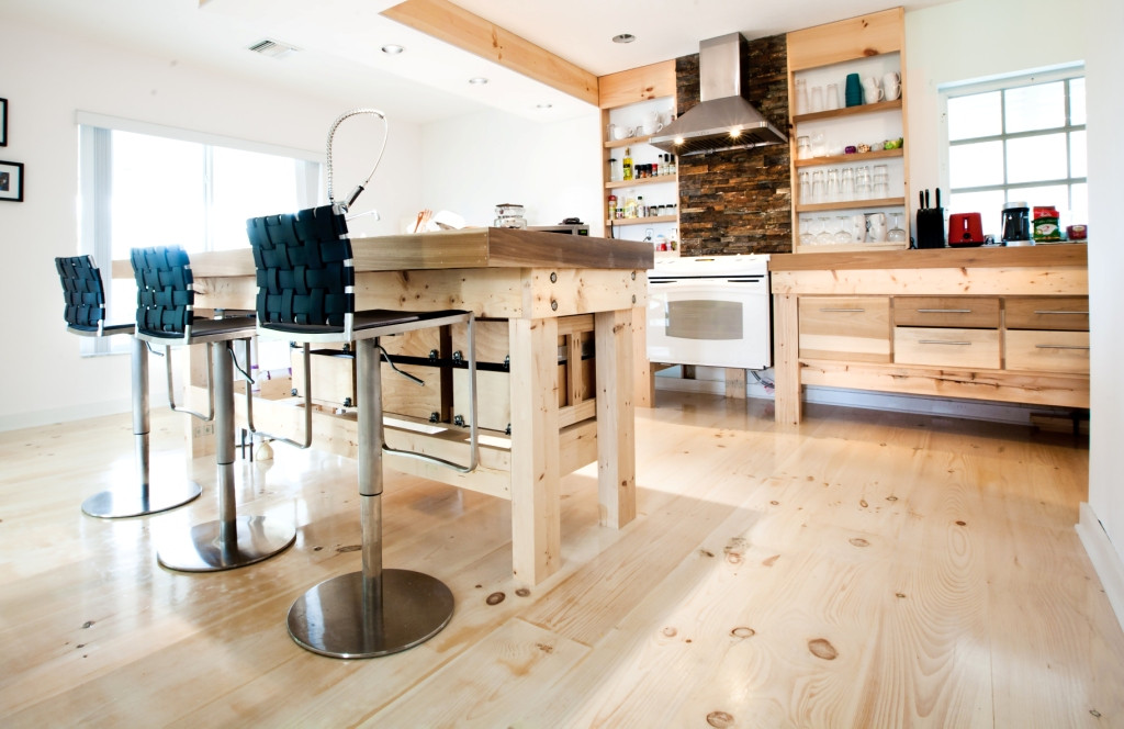 pine flooring kitchen