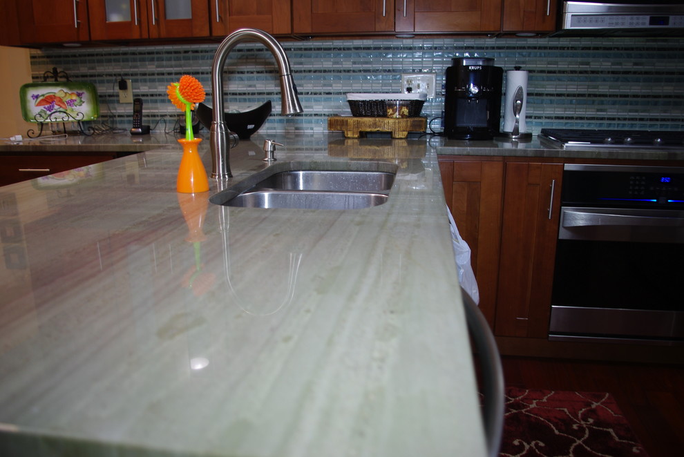 Wild Sea Green Granite Contemporary Kitchen Dc Metro By Granite Works Countertops