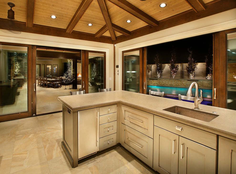 This is an example of a small contemporary kitchen in Salt Lake City.
