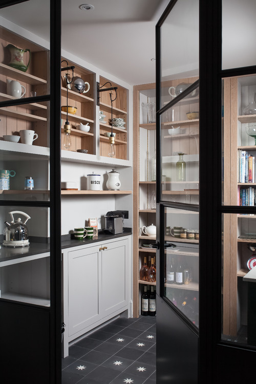 Scandinavian Flair: Open Kitchen Storage Ideas with Wood and White Cabinetry